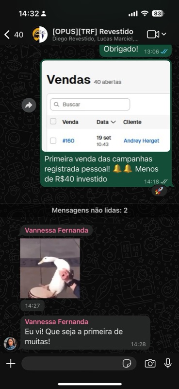 Print: Revestido celebra primeira venda com menos de R$40 investidos